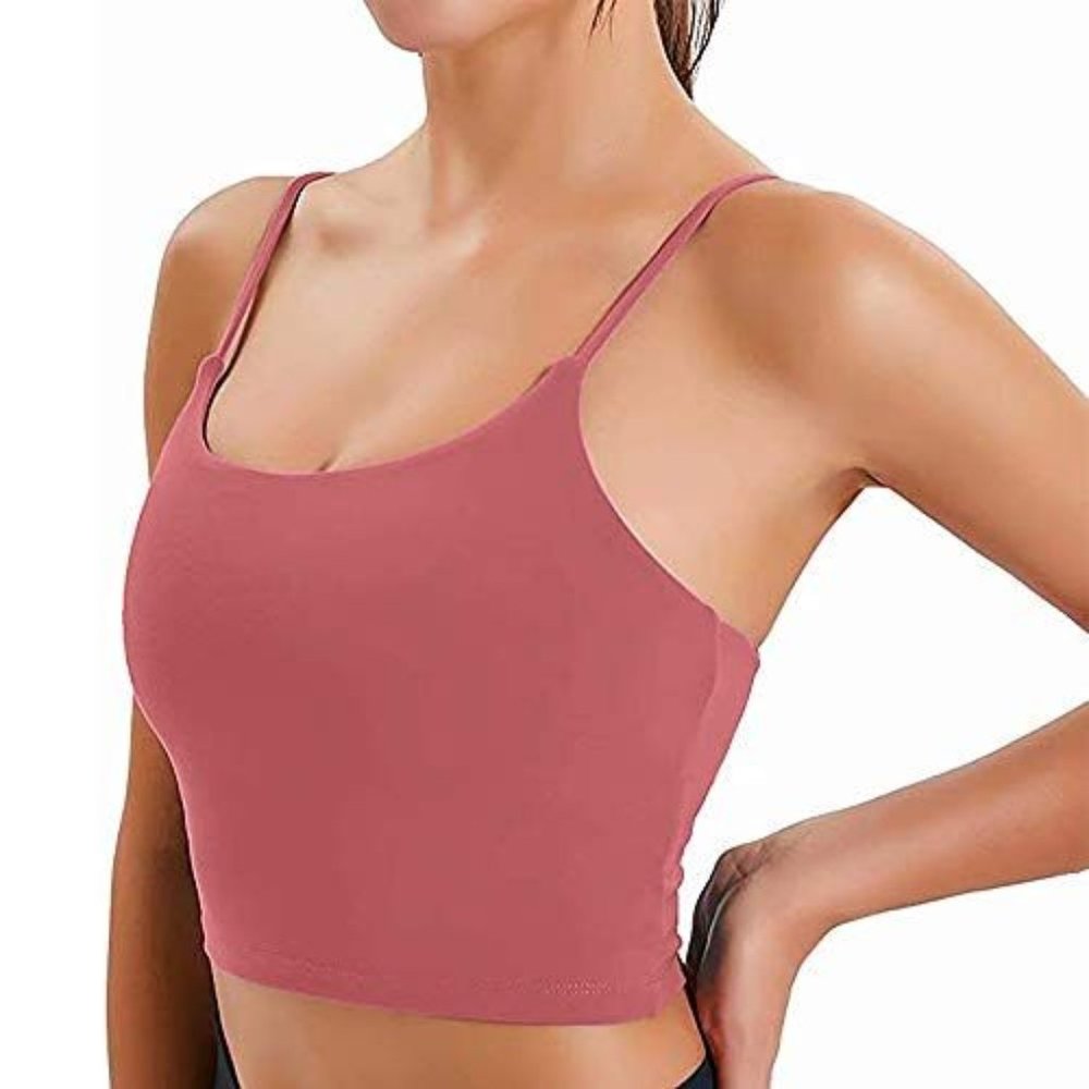 Women's Rose Red Sports Bra Crop Top